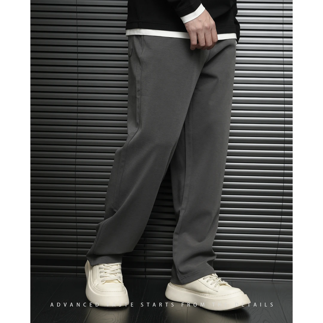 【大头叔叔】春款莫代尔柔逸亲肤垂感抽绳休闲宽松直筒裤DDK7067