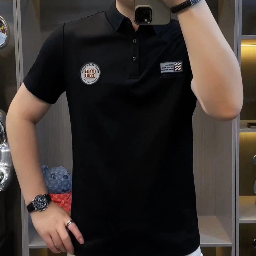 A99男士翻领polo衫打底衫欧货时尚修身潮流短袖袖针织衫短袖t恤