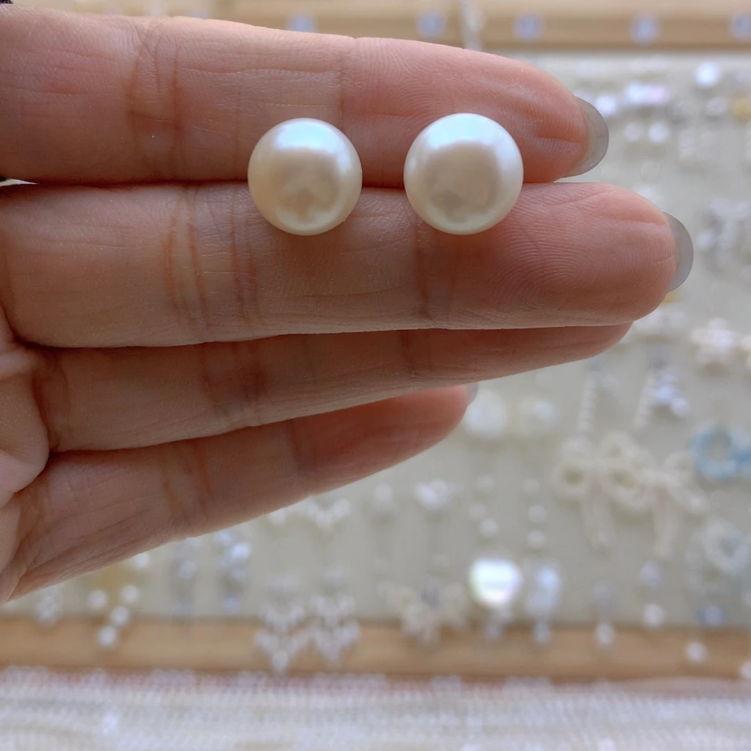 银S925镶嵌淡水珍珠耳饰