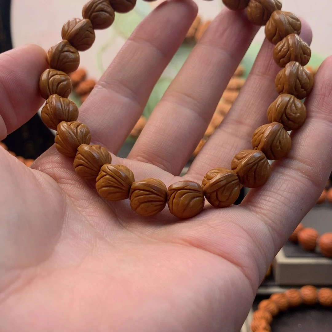 【闪购商品】桃核手串南*11玉龙脊手持