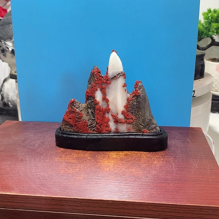 灵璧奇石摆件白灵山摆件