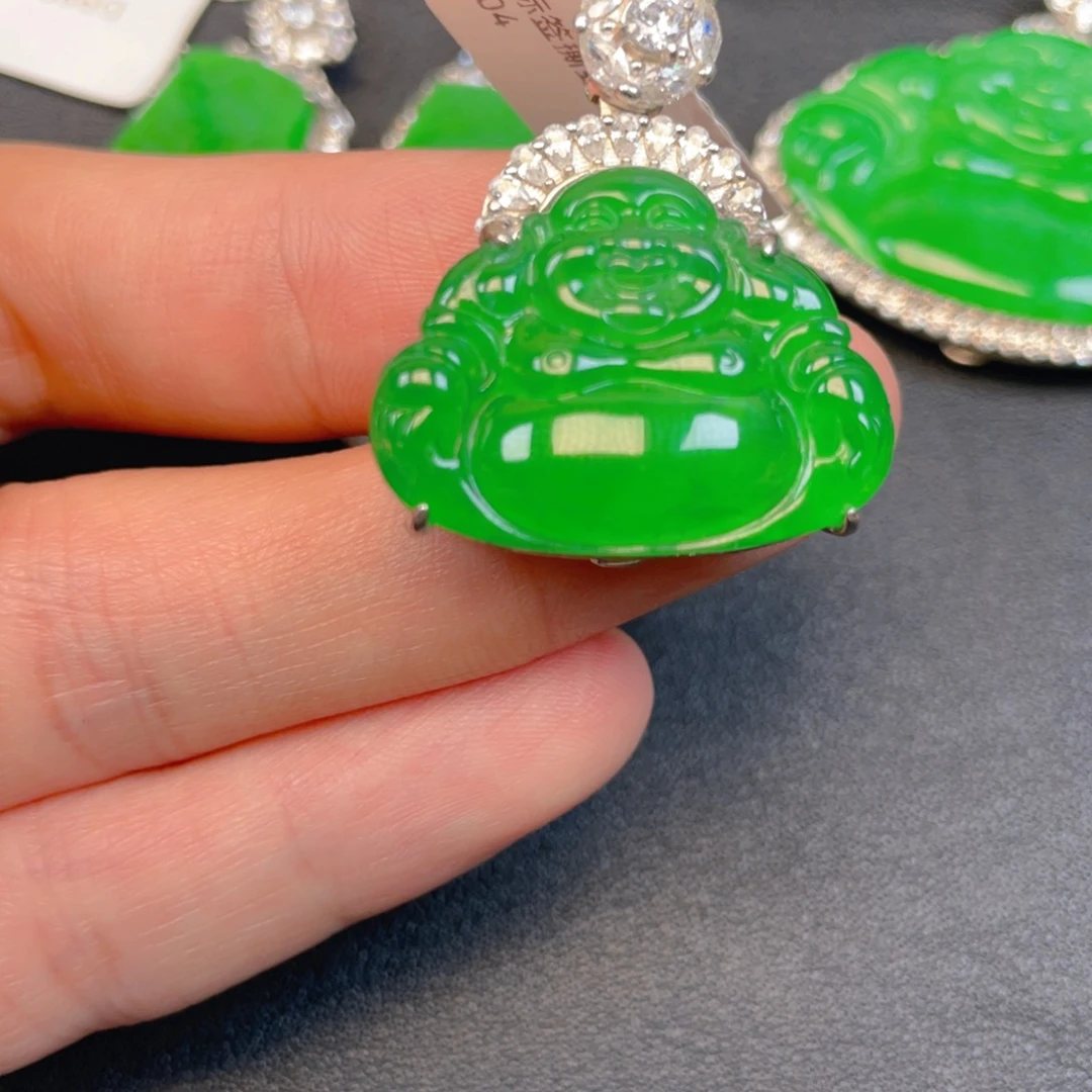 翡翠银S925镶嵌吊坠(不含链)