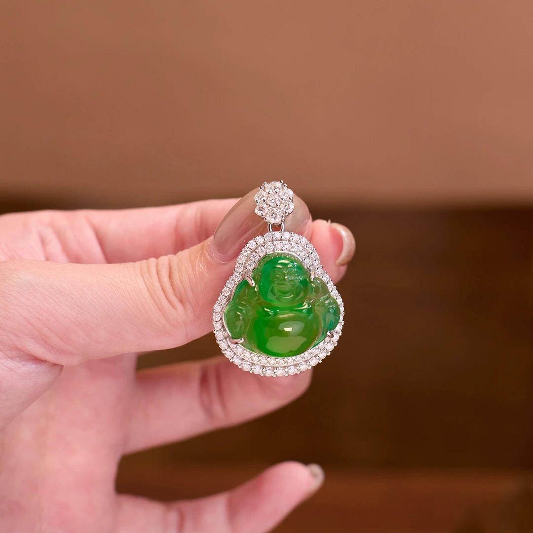 绿佛公单吊坠不含链多样性发其一镶嵌轻奢古风