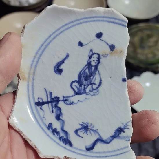 瓷片青花影青杯垫学习标本