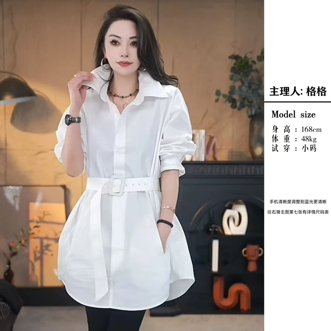 【格小姐】1510-30春上新韩版POLO领收腰套头衬衫气质减龄长袖衬衫