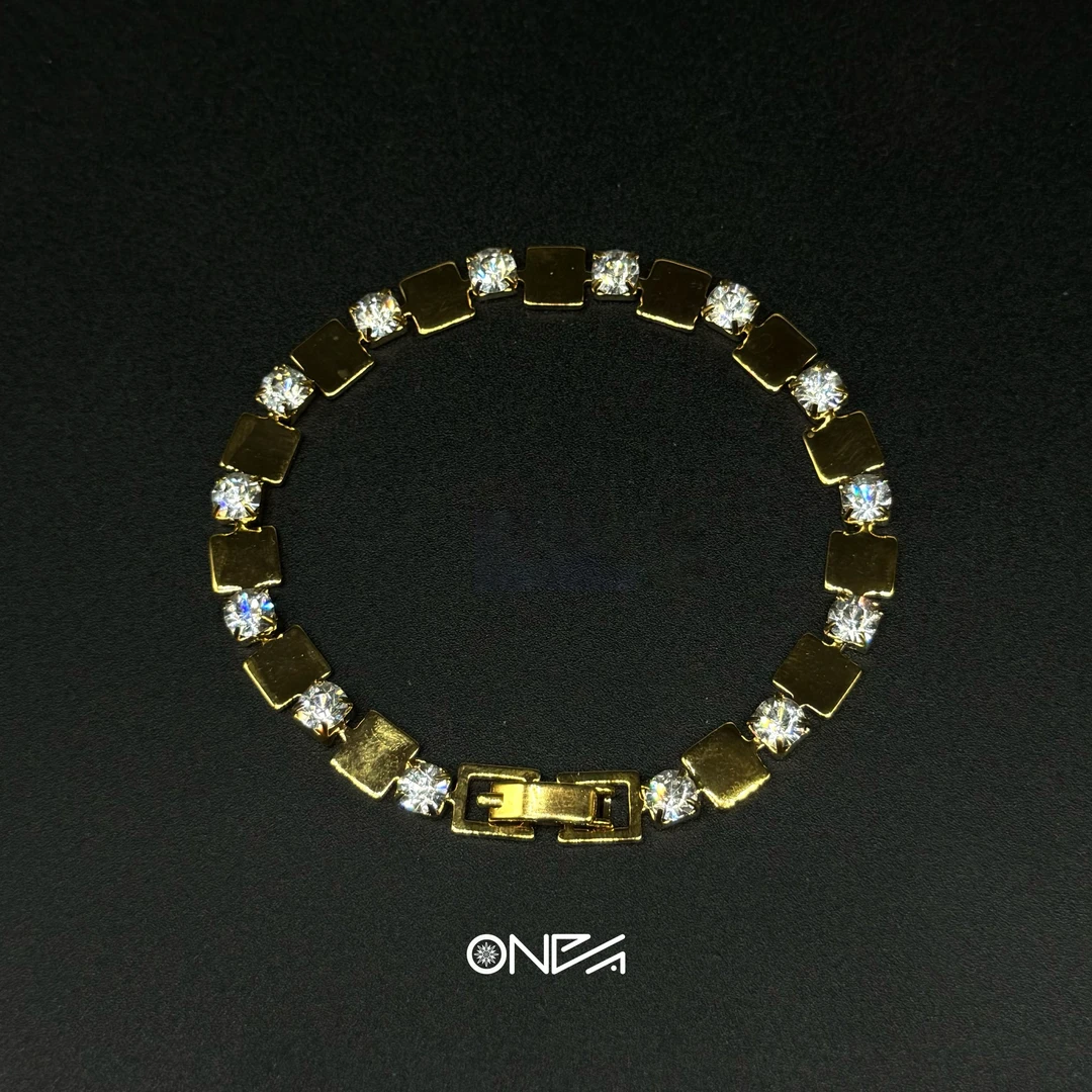 钛钢锆石手链 【大促】美式爆闪白锆手链男女同款