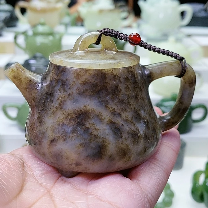 未镶嵌和田玉挂件茶壶100ml