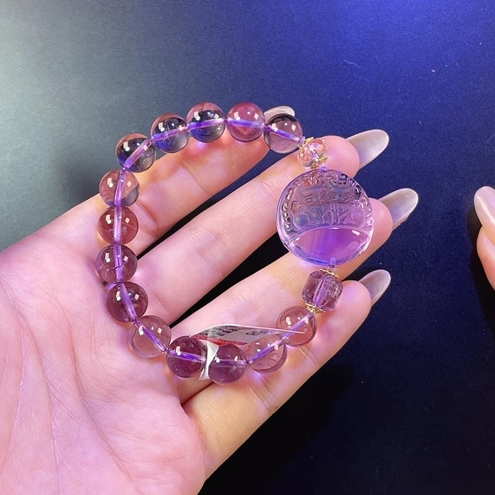 水晶紫水晶圆狐未镶嵌