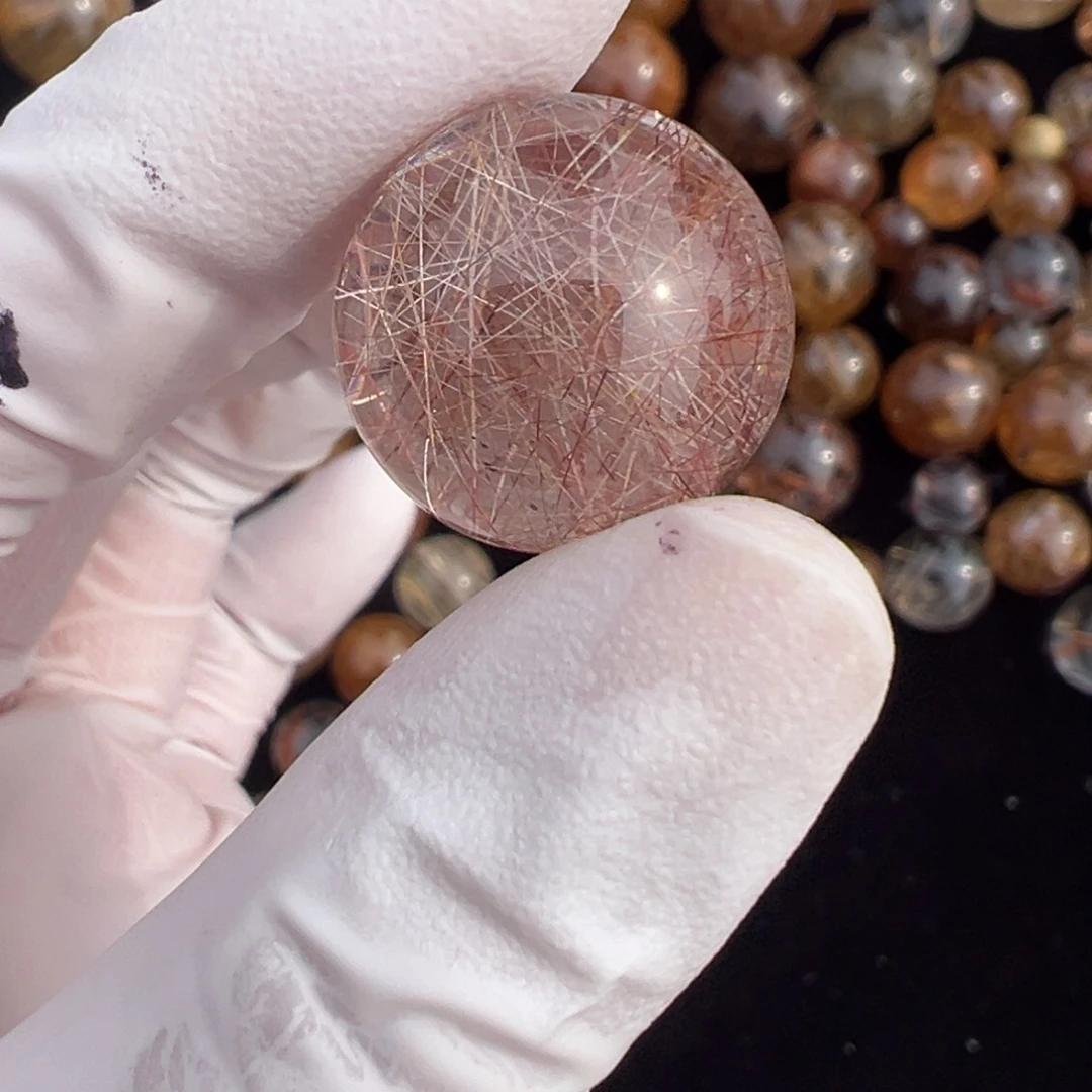 水晶红发晶单珠18mm打孔定制不退换未镶嵌月***兔