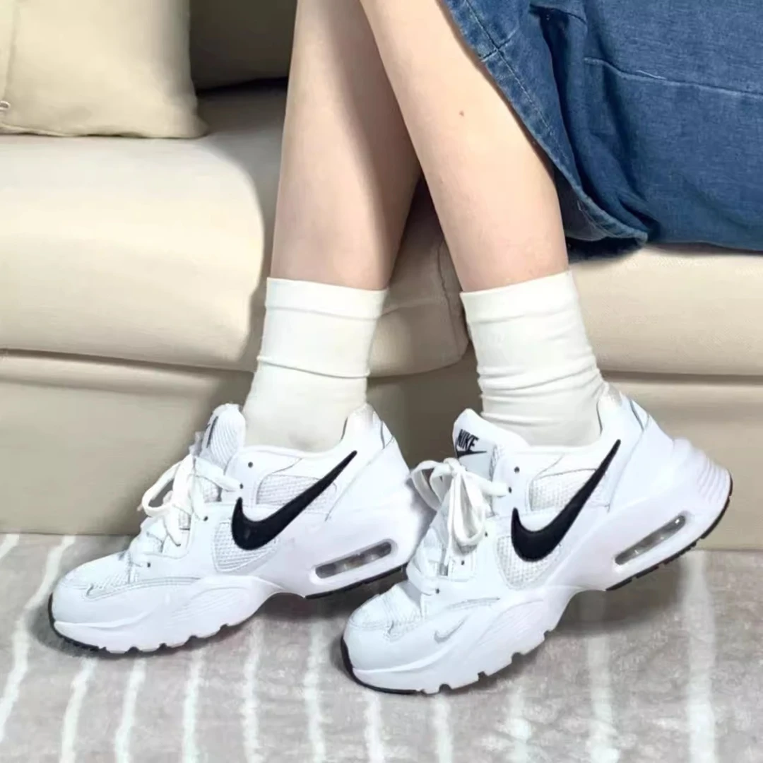 Nike耐克官方正品 Air Max Fusion女白黑气垫复古增高运动鞋潮鞋