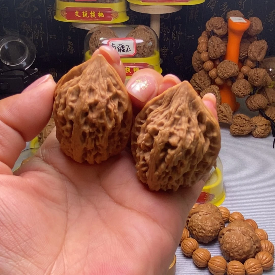 把件文玩核桃016赤龙鸡心36赤全品