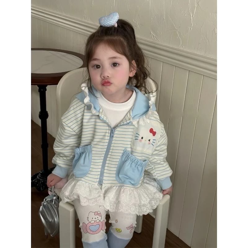 【Rainbow】2025春款时髦哈喽kt卡通开衫打底裤-66180