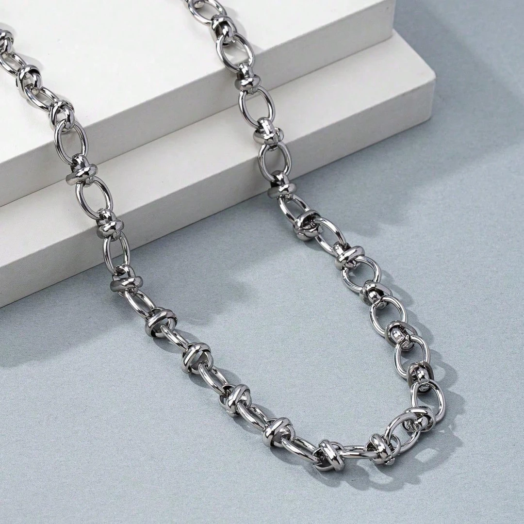 钛钢项链 钛钢手工欧美轻奢简约复古链条百搭时尚项链男款ins