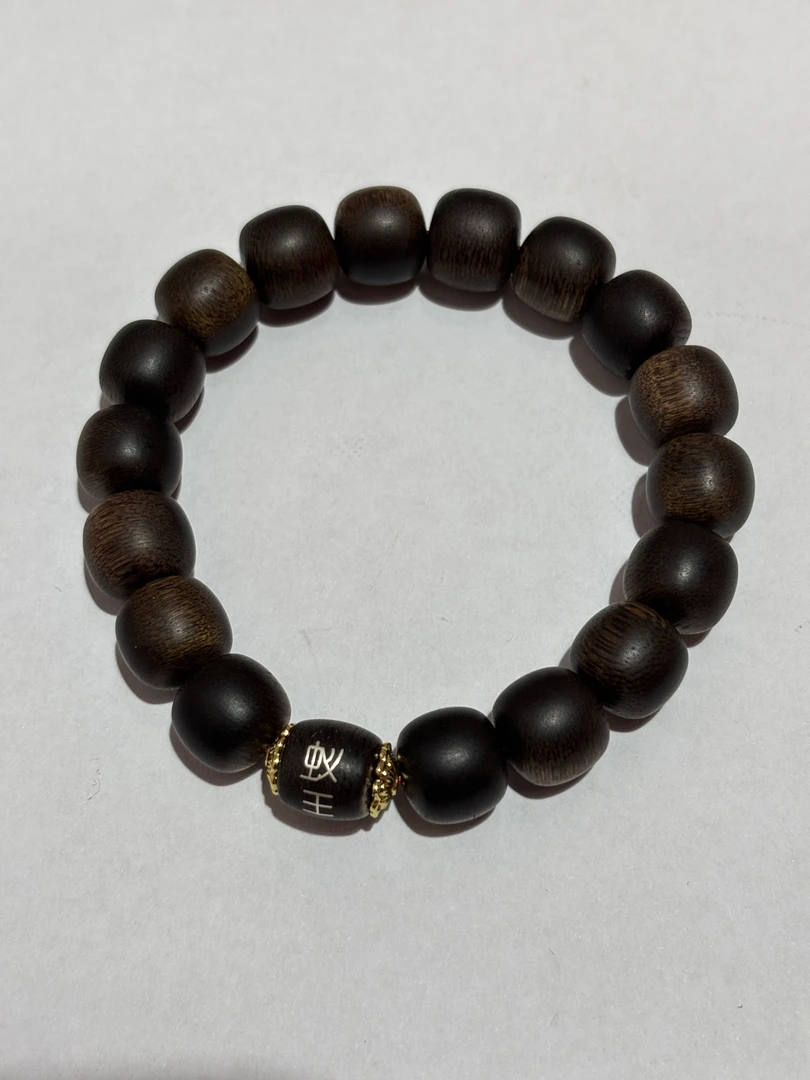 沉香 芽庄留疤玉化白奇楠单圈1.2老型珠