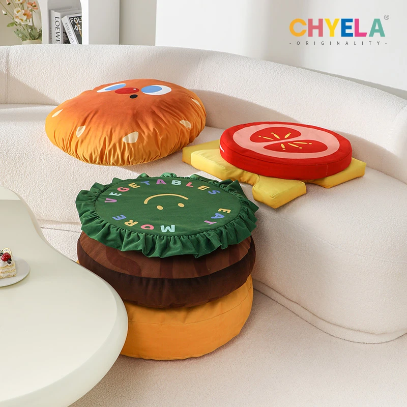 专属 巨型汉堡坐垫创意抱枕靠枕毛绒榻榻米蒲团床上靠枕玩偶AI201