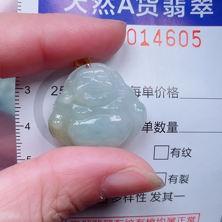 翡翠未镶嵌吊坠(赠链)