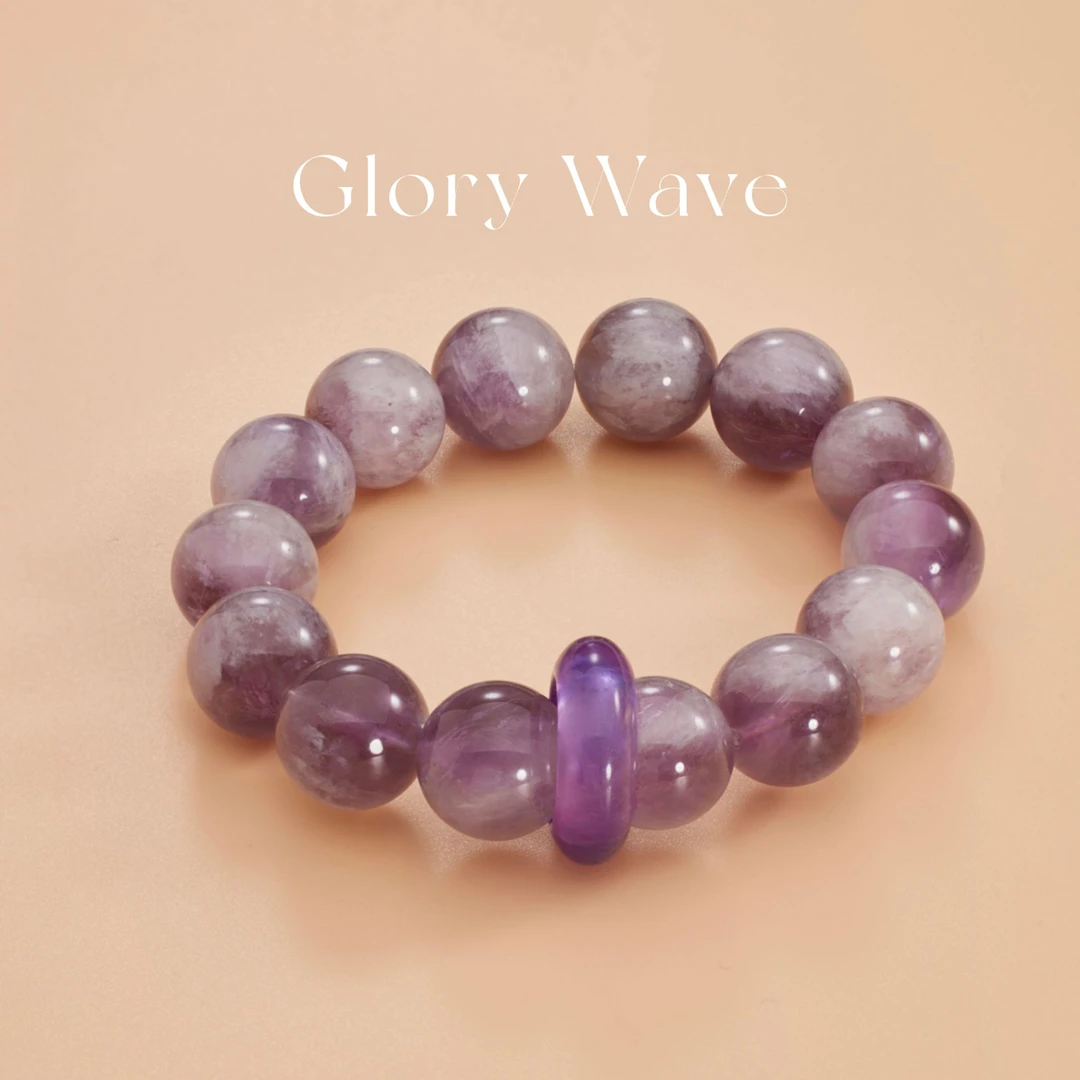 【紫光琉璃】紫兔毛15-16mm蒸蒸日上水晶手串 多样性发其一