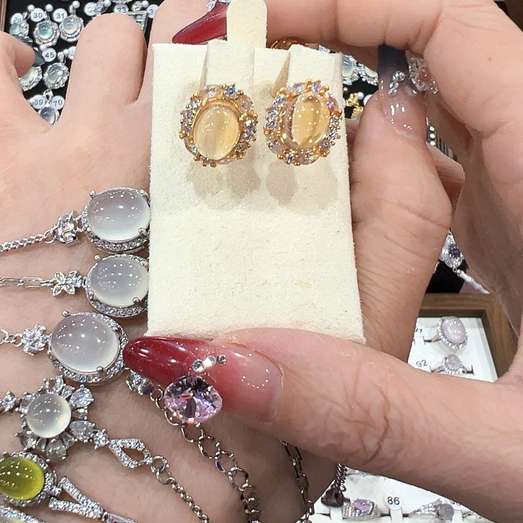 蛇纹石玉银S925镶嵌戒指