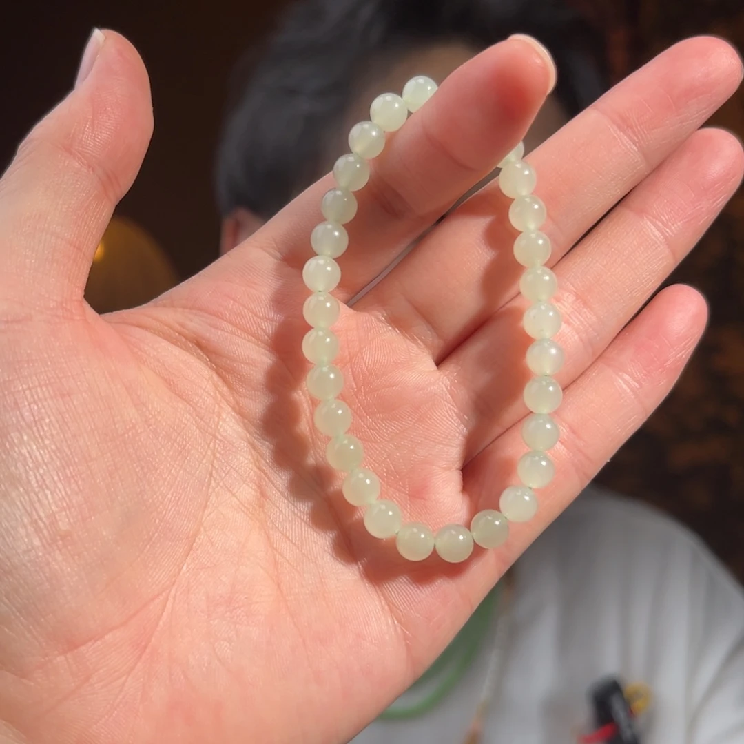 手串未镶嵌和田玉高冰晴水6mm75