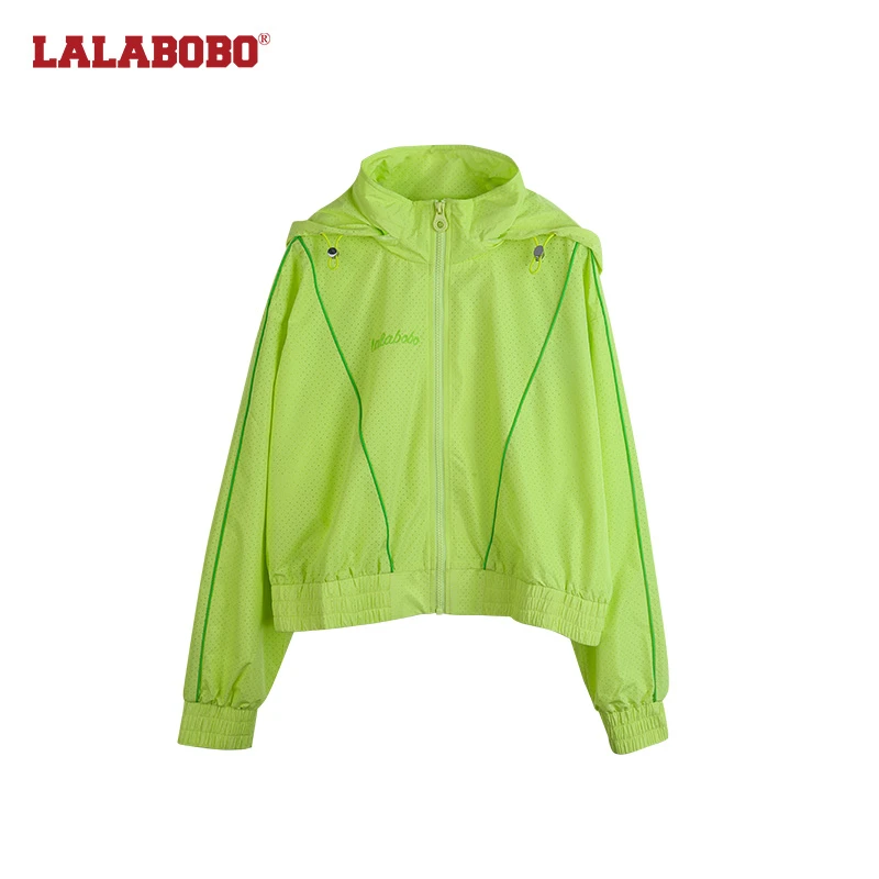 武汉春秋新款女士连帽运动防风外套休闲时尚短款LBCB-WSJW11