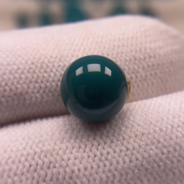 未镶嵌绿松石珠宝奇石地狱绿圆珠10.3mmAA1005