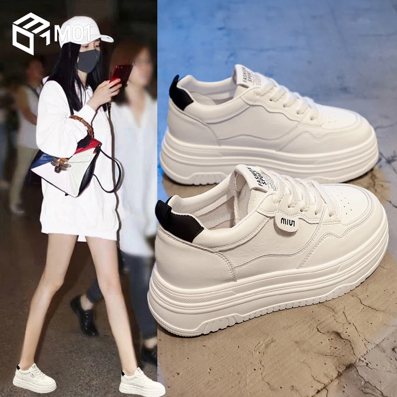 M01小个子增高小白鞋女款2025夏季秋季新款厚底休闲板鞋百搭潮鞋
