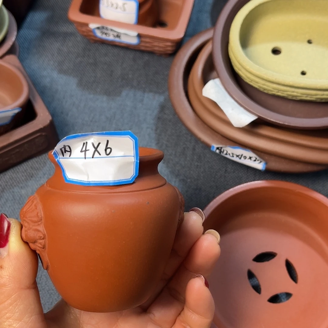 精选紫砂花瓶小圆盆