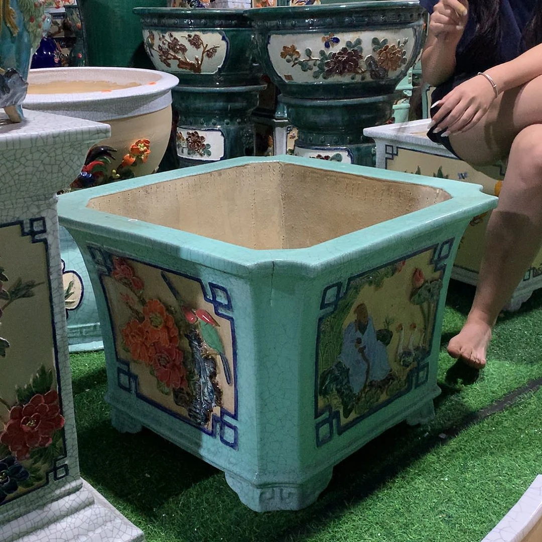 林***峰高温烧制石湾盆花盆瑕疵