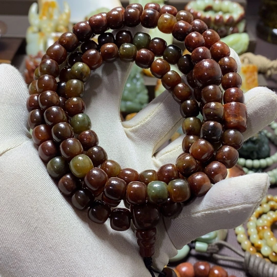 岫岩河磨玉（透闪石质玉）未镶嵌挂件108粒10