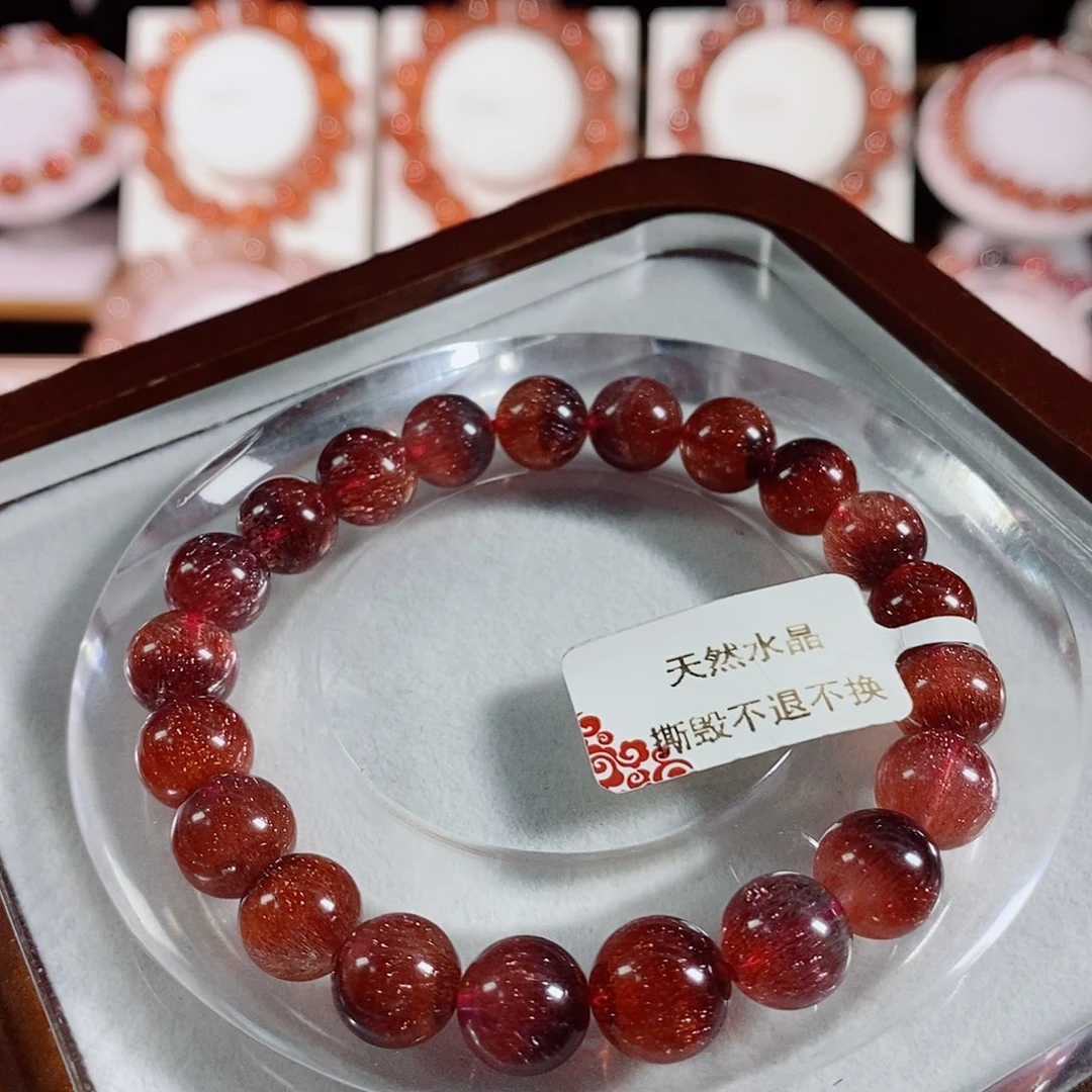 水晶手链未镶嵌金沙红红超