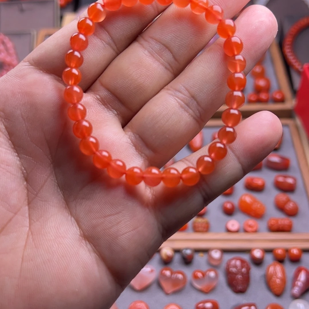 南红玛瑙未镶嵌珠宝奇石福利价6米圆珠