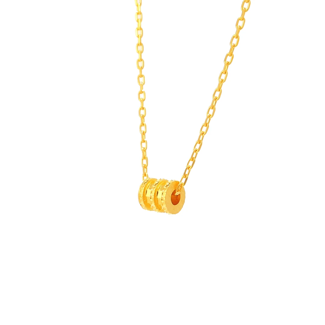 (足金999字印)5G黄金小蛮腰圆环调节套链