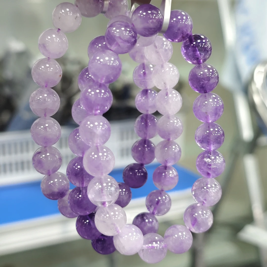 【书记甄选】渐变薰衣草单圈手链 多样性发一件 约10mm 6834CK