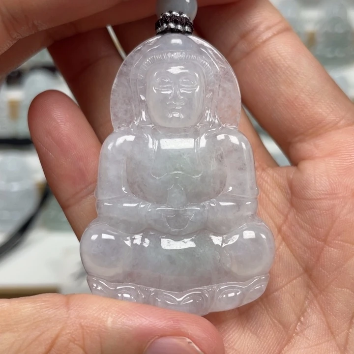 颈饰未镶嵌翡翠天然缅甸翡翠A货观音120号