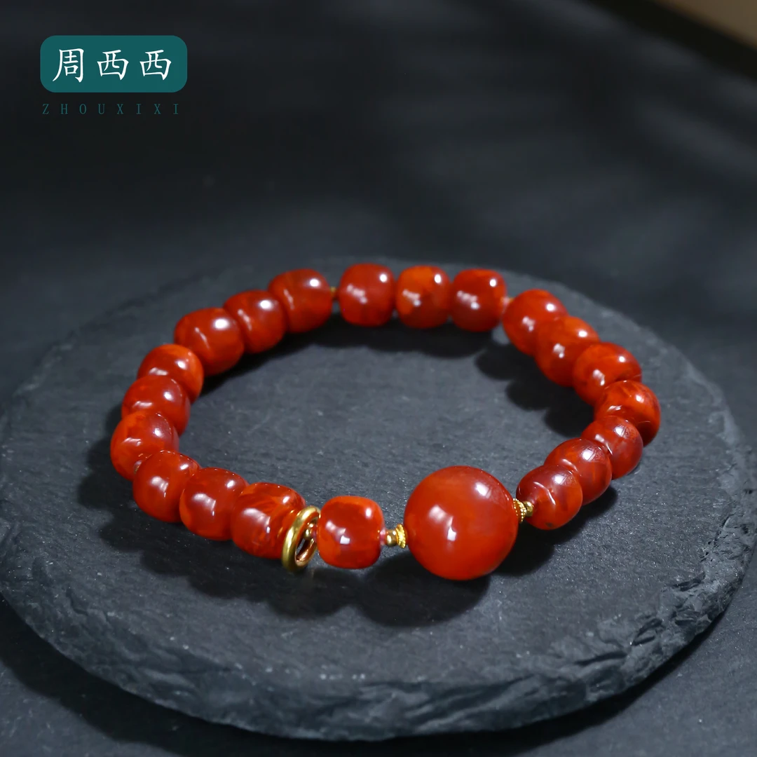 周西西精美珠宝18K南红老型8mm经典百搭多样性发货16879