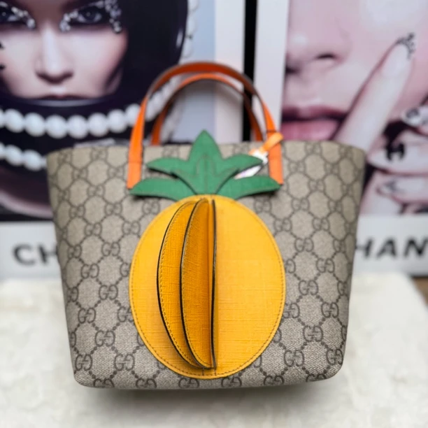 95新 GUCCI/古驰 老花菠萝托特包DZ1852M30051