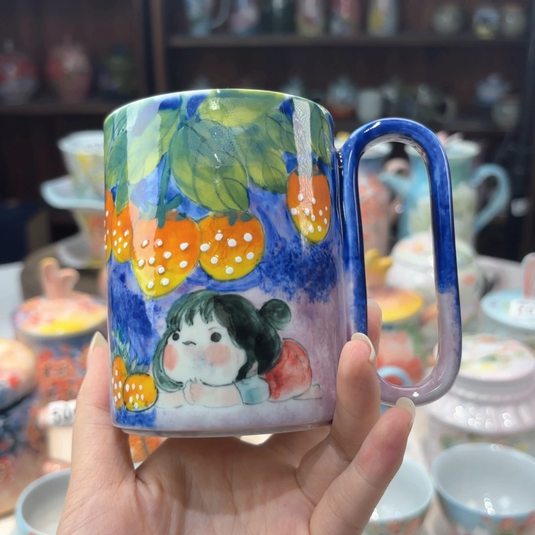 景德镇手绘高温釉下彩陶瓷茶具