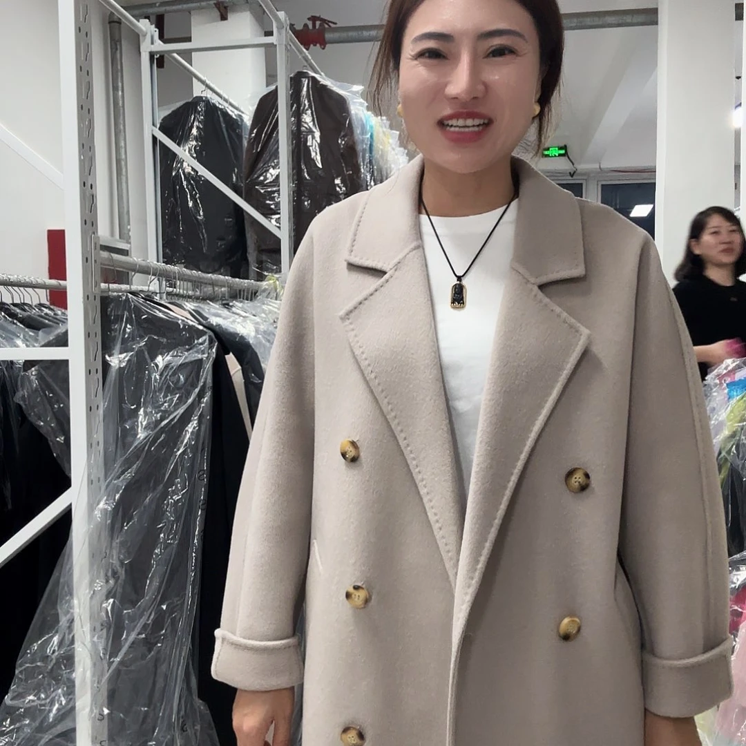 801羊绒大衣燕麦色s