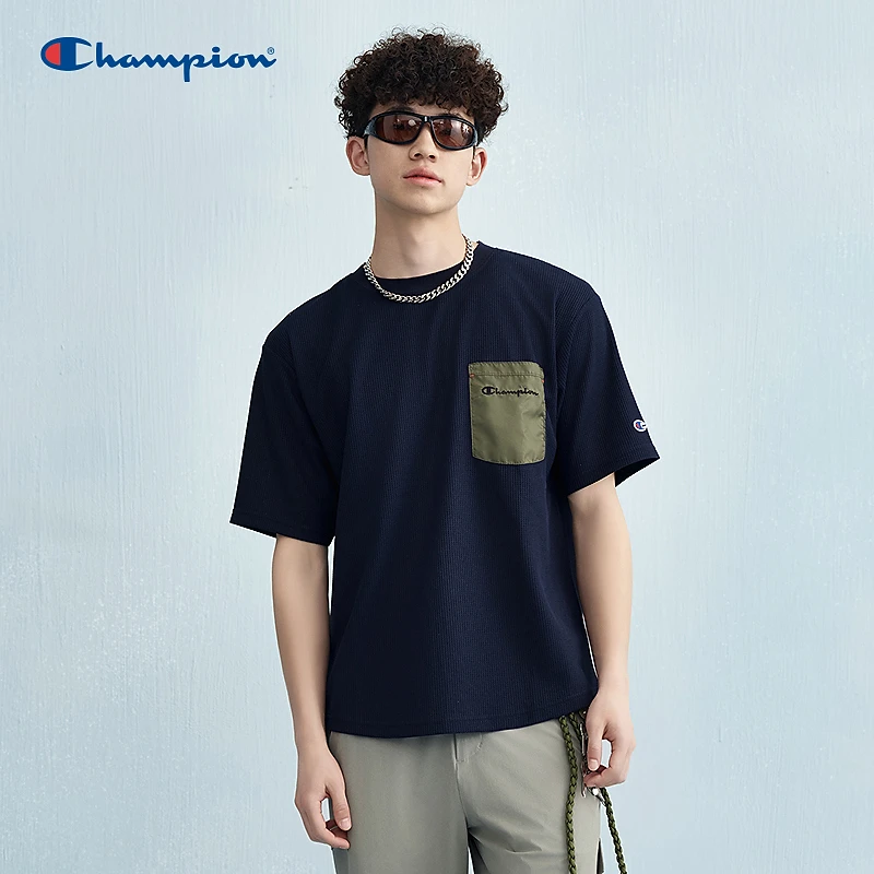 Champion冠军运动系列美式休闲时尚百搭潮流口袋短袖U5BSSJM012