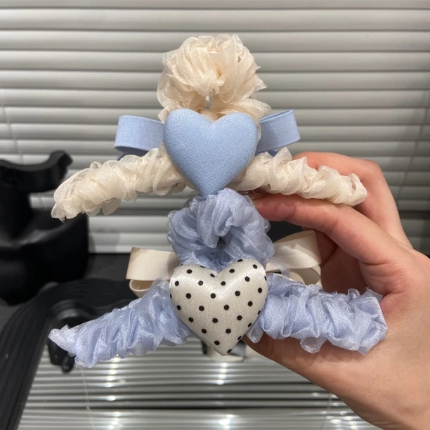 E4262 AB面褶皱网纱显发量春夏抓夹女2025鲨鱼夹大号女后脑勺头饰