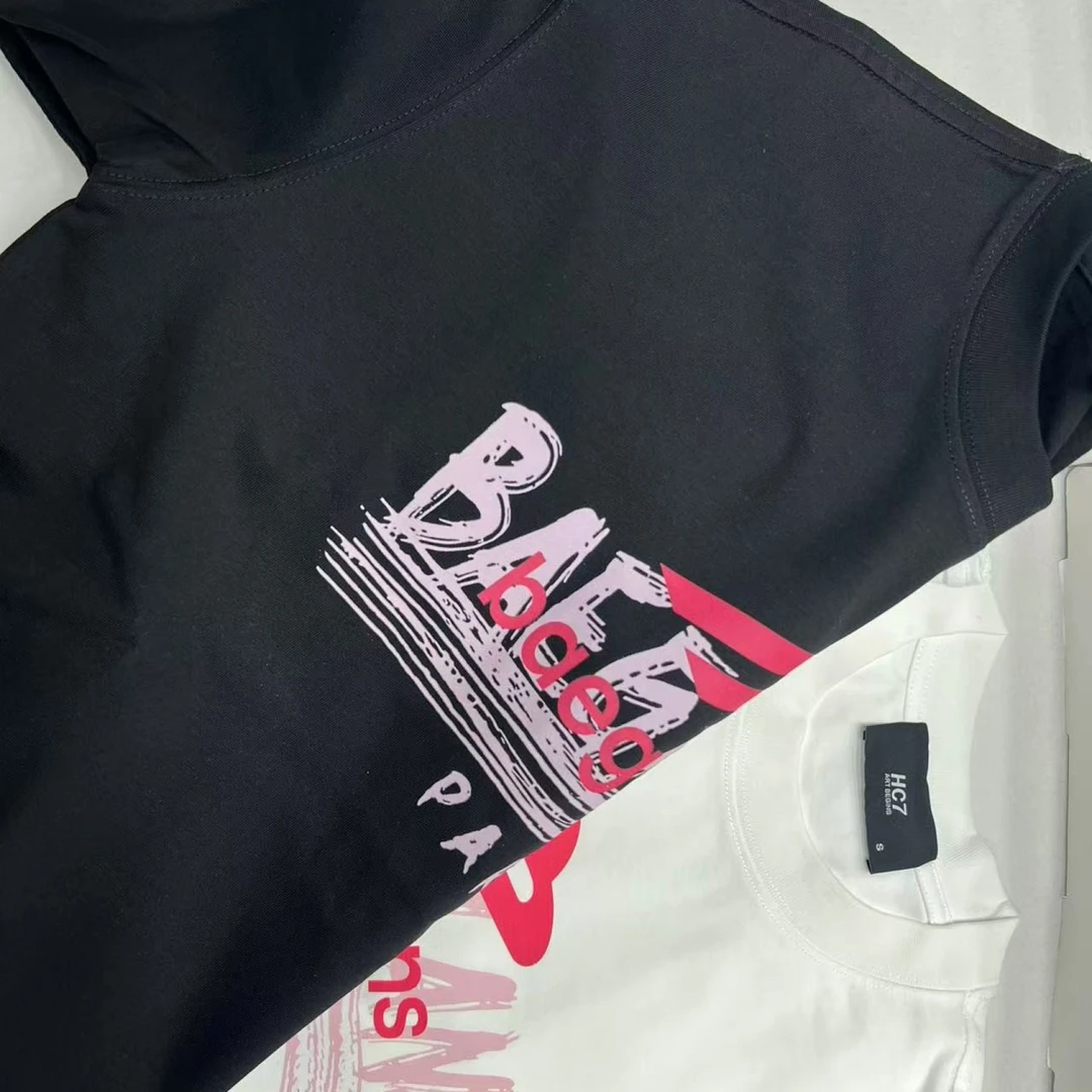 【49号链接】*粉色重叠字母* 重磅潮牌宽松圆领春夏休闲半袖135