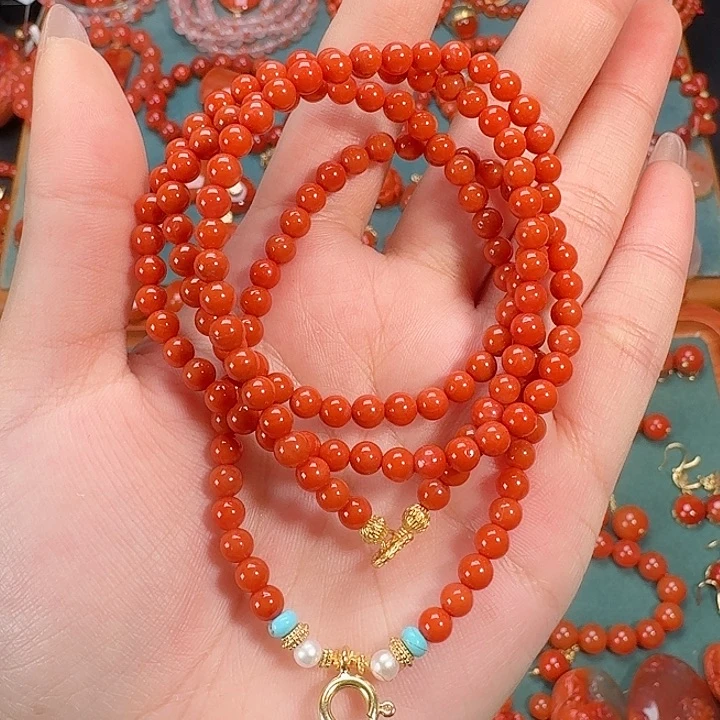 南红玛瑙未镶嵌70毛衣链