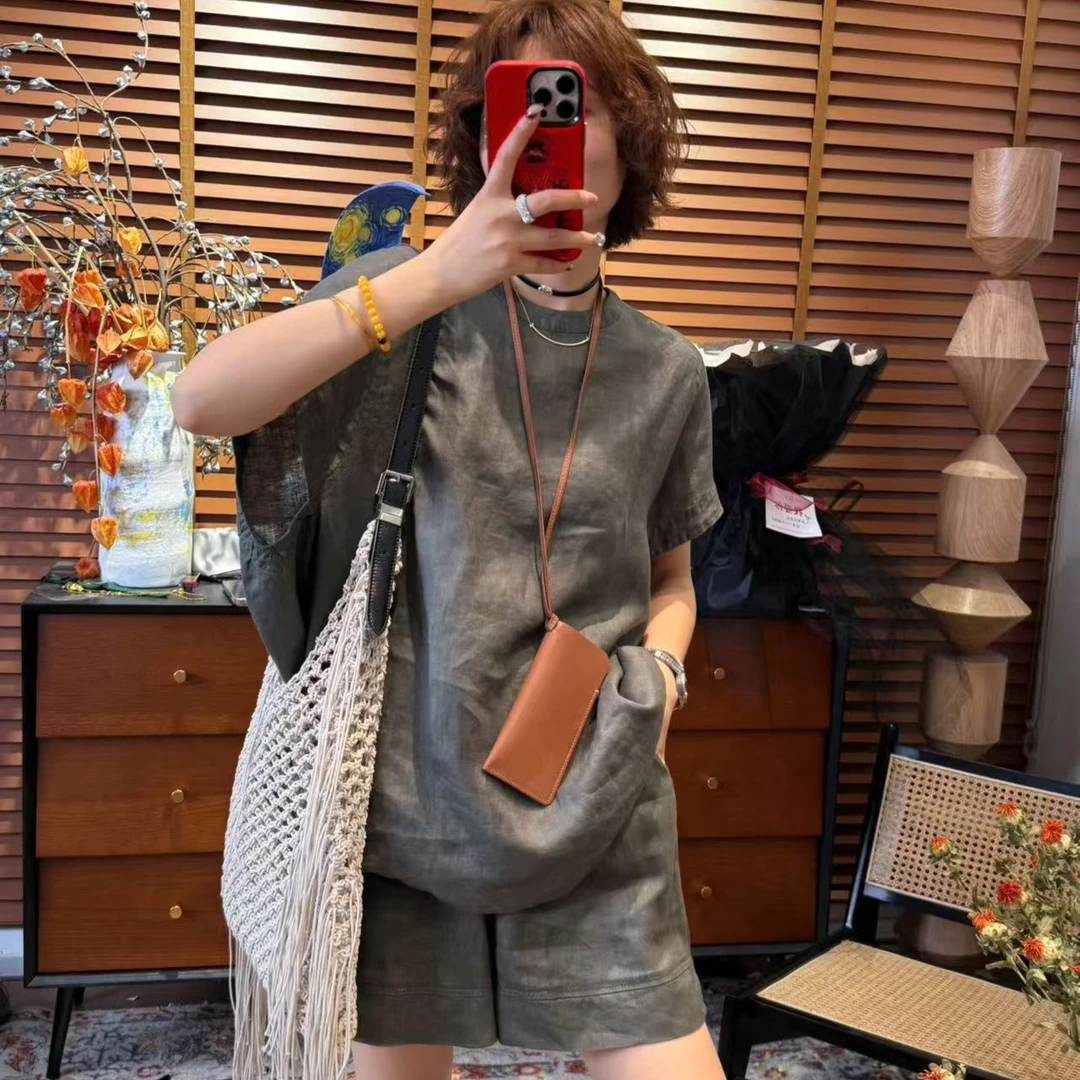 2025夏季辣妹风简约通勤时尚套装编织拼色小众舒适两件套