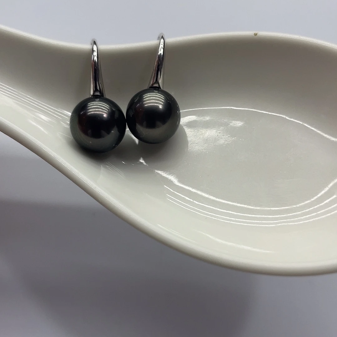 银S925镶嵌海水珍珠耳饰