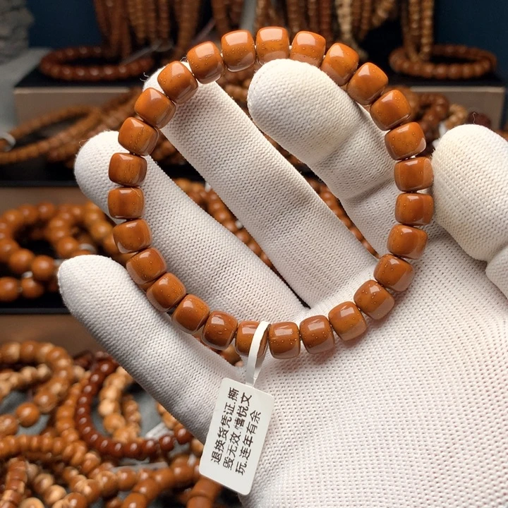 非金属木质紫金鼠9×8道珠老型单圈黄金甲收藏