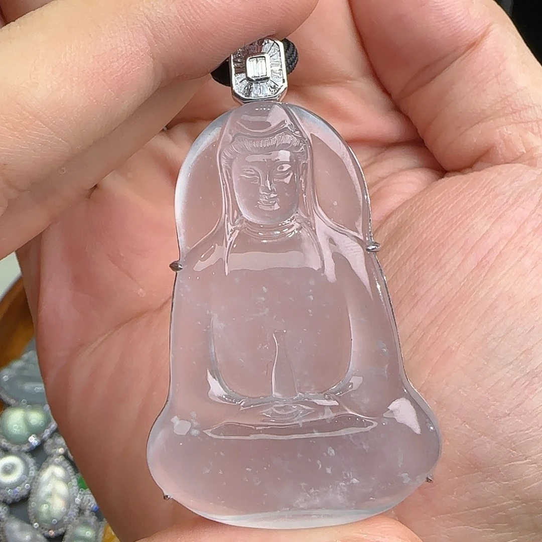 翡翠18K金镶嵌颈饰天然翡翠