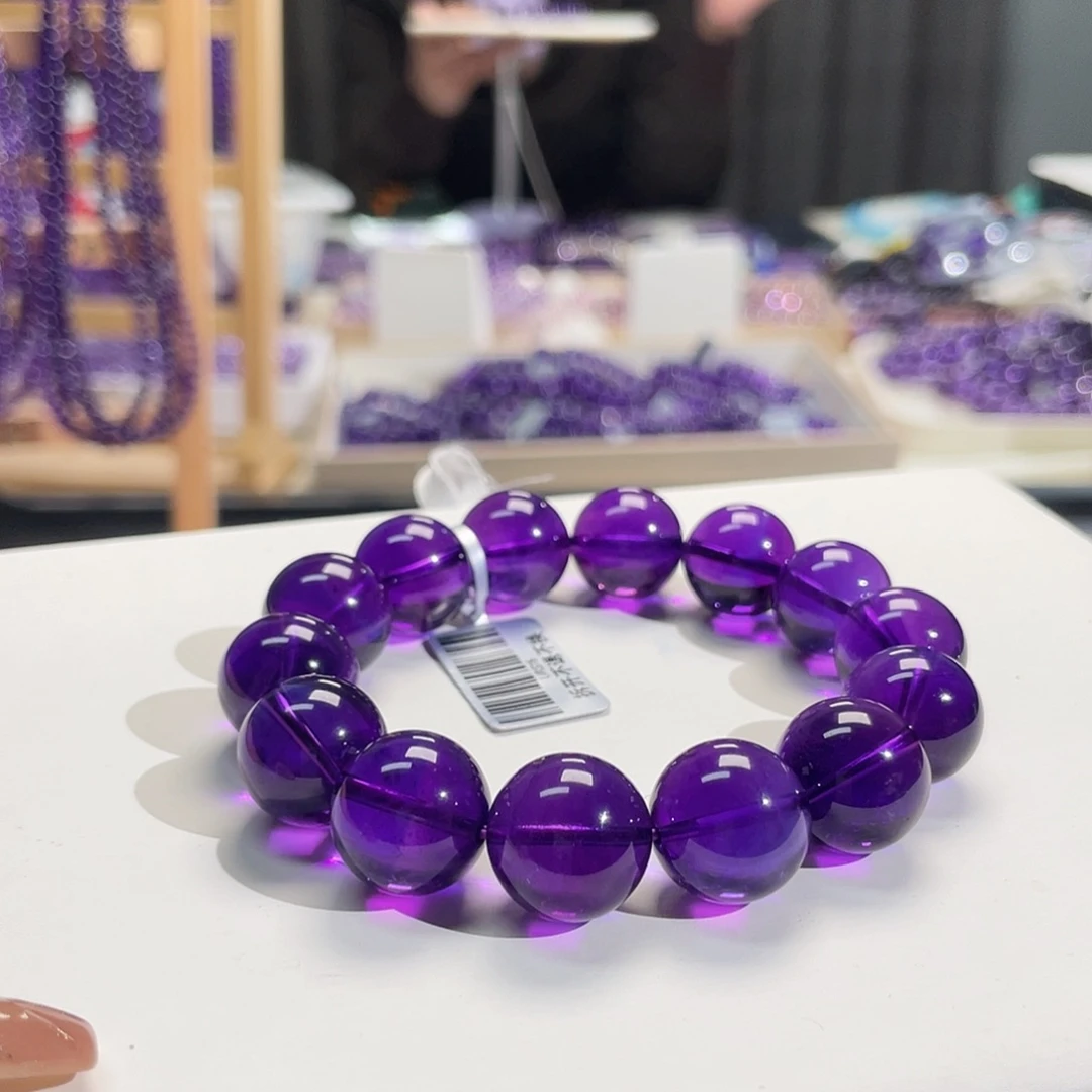 未镶嵌手链水晶15mm乌拉圭紫水晶