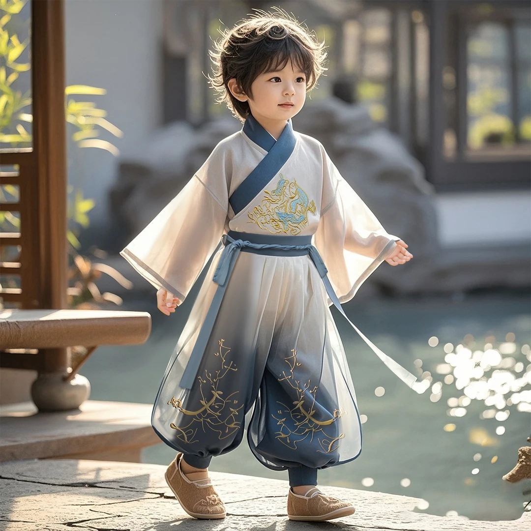男童汉服古风套装儿童新中式国风古装男孩日常可穿唐装小少爷帅气