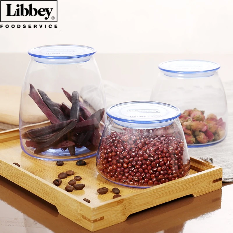 利比韦伯幻彩蓝密封罐1L*2带盖密封透明大容量储物