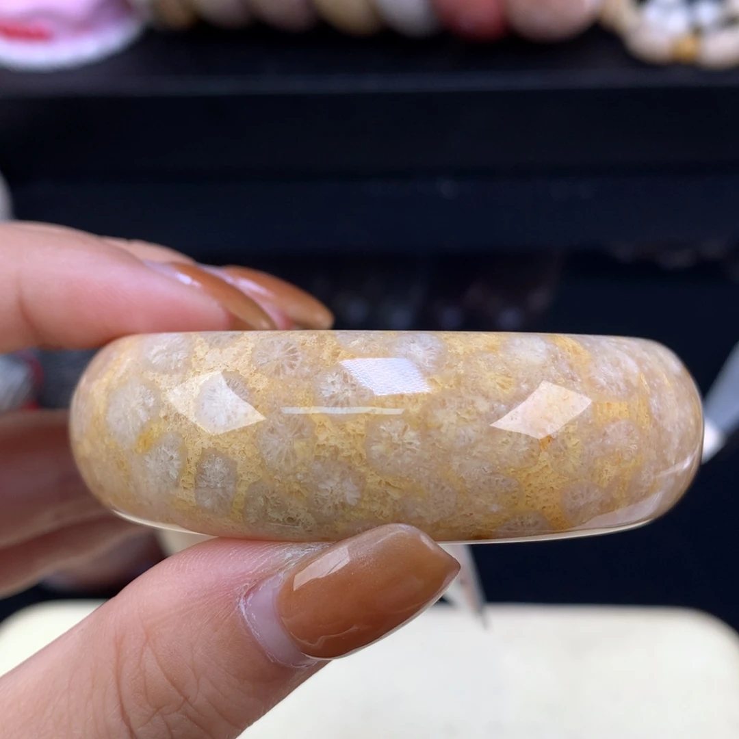 硅化珊瑚（珊瑚玉）未镶嵌颈饰五折精美手镯52.6口（25号）